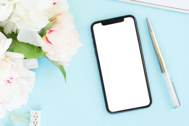 Ev ofis büro telefonu mavi ile