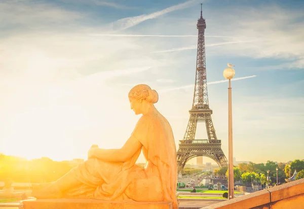 Eiffel turu ve Trocadero, Paris 'ten — Stok fotoğraf