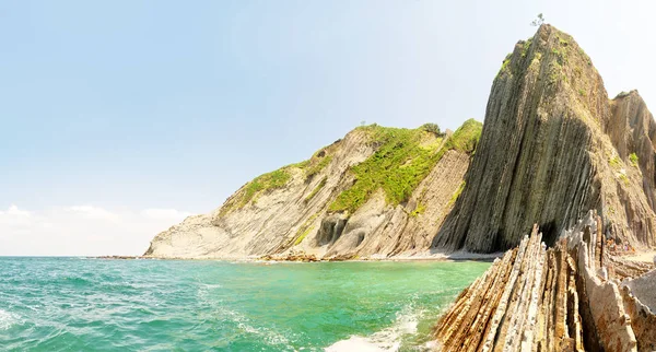 Wybrzeże Zumaia, Pais Vasco Hiszpania — Zdjęcie stockowe