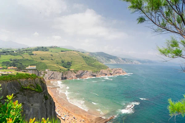 Wybrzeże Zumaia, Pais Vasco Hiszpania — Zdjęcie stockowe