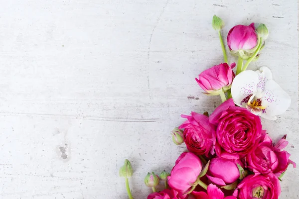 Composición de flores planas — Foto de Stock