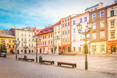 sokak eski Krakow, Polonya
