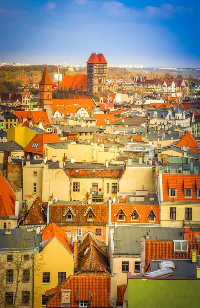 Tetti della città vecchia, Torun, Polonia — Foto Stock