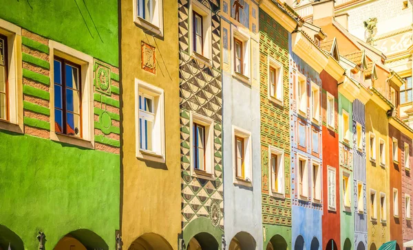 Crooked medieval houses , Poznan, Poland — Stock Photo, Image