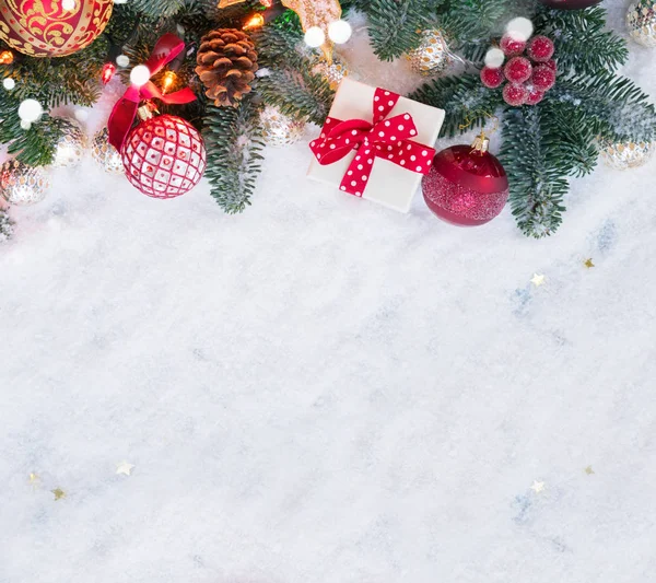 Cena de Natal com neve — Fotografia de Stock