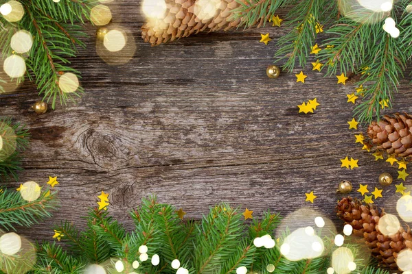 Marco de Navidad con haces de luz —  Fotos de Stock