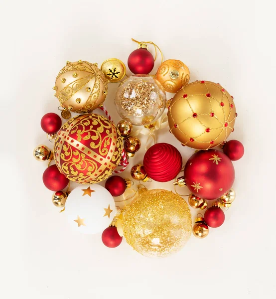 Bola Natal Feita Uma Coleção Pequenas Peças Para Decoração — Fotografia de Stock