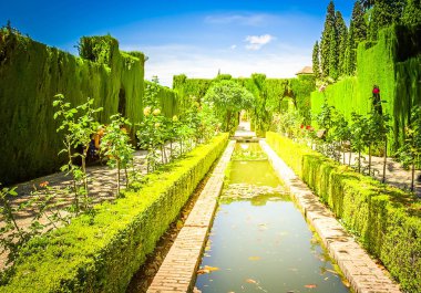 Generalife gardens, Granada, Spain clipart