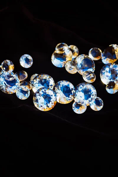 Diamonds on black — Stock Photo, Image