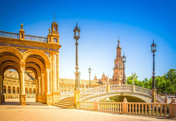 Uitzicht op de Plaza de Espana, Sevilla, Spanje — Stockfoto