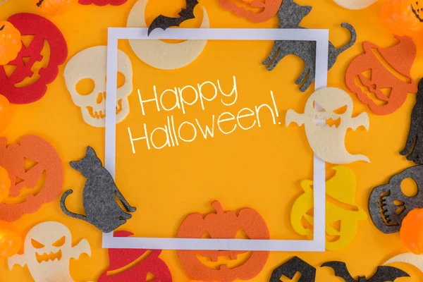 Halloween scene op oranje achtergrond — Stockfoto