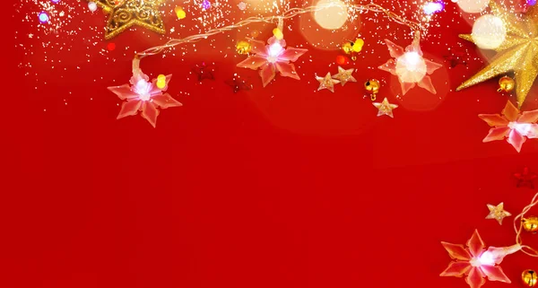 Novoroční červené pozadí — Stock fotografie