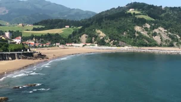 Cantabrian Sea coast and Deba town — Stock Video