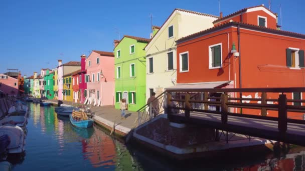 Insel Burano, Venedig, Italien — Stockvideo