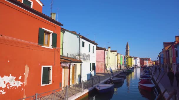 Insel Burano, Venedig, Italien — Stockvideo