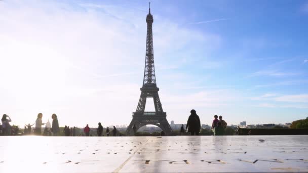 Eyfel Kulesi ve Paris şehir manzarası — Stok video