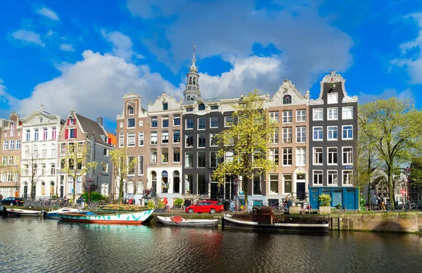Σπίτια του Αμστάρνταμ, Ολλανδία — Φωτογραφία Αρχείου
