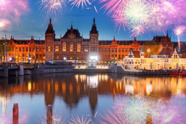 Amsterdam Cityscape geceleri