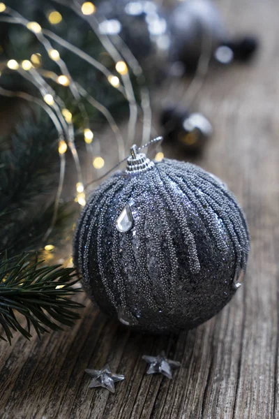 Elegante graue Weihnachten — Stockfoto