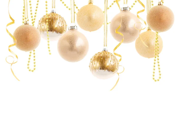 Bolas de Natal douradas — Fotografia de Stock