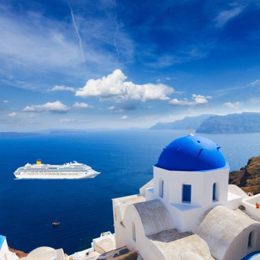 Denizli geleneksel mavi kubbe, Santorini.
