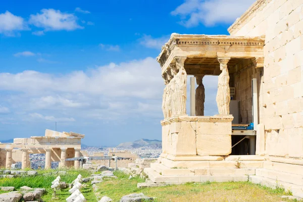 Erechtheion chrám v Akropoli v Aténách — Stock fotografie