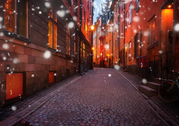 Gamla Stan, gece, Stockholm — Stok fotoğraf
