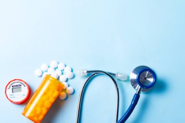 Mavi üzerine sağlık konsepti