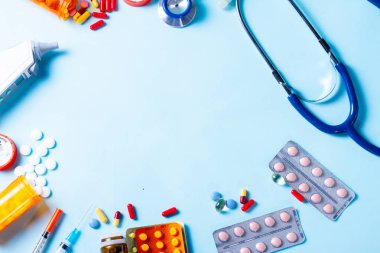 Mavi üzerine sağlık konsepti