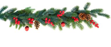 Beyaz üzerine Noel çelengi