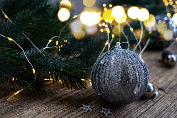 Elegante grijze kerst — Stockfoto
