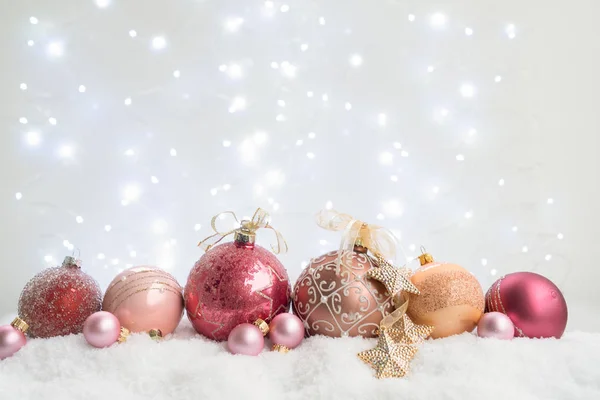 Natale bianco con neve — Foto Stock