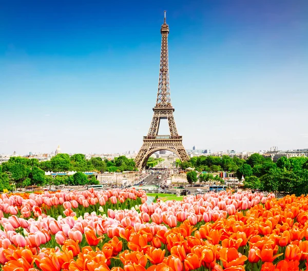 Eiffel tour e de Trocadero, Paris — Fotografia de Stock