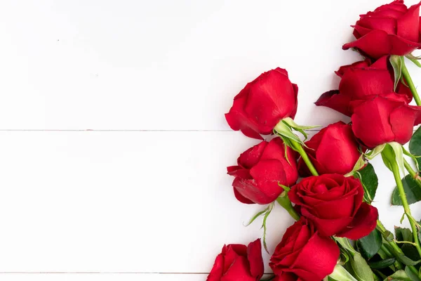 Rosas rojas sobre fondo blanco — Foto de Stock