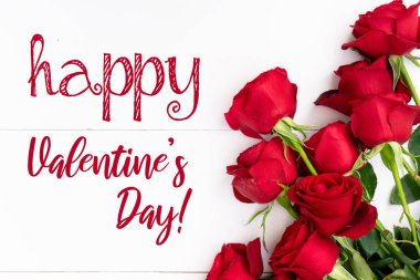 Beyaz arkaplanda kırmızı güller