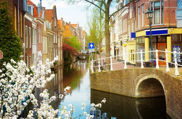 Oude stad, delft, Nederland — Stockfoto