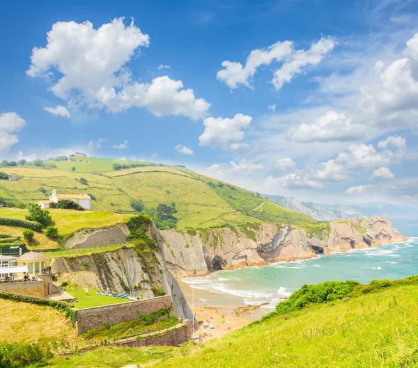 Wybrzeże Zumaia, Pais Vasco Hiszpania — Zdjęcie stockowe