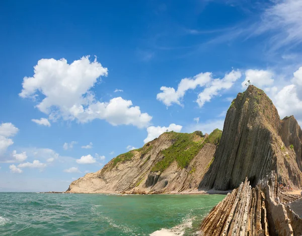 Wybrzeże Zumaia, Pais Vasco Hiszpania — Zdjęcie stockowe