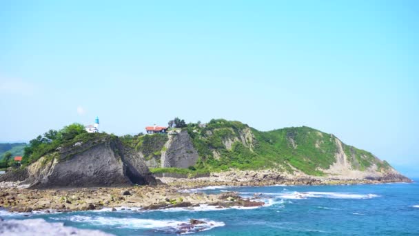 Zumaia kıyıları, Pais Vasco İspanya — Stok video