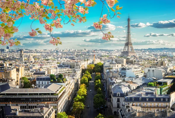 Turul eiffel și peisajul orașului Paris — Fotografie, imagine de stoc