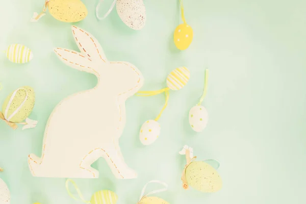 Easter scene with colored eggs — Stock Photo, Image
