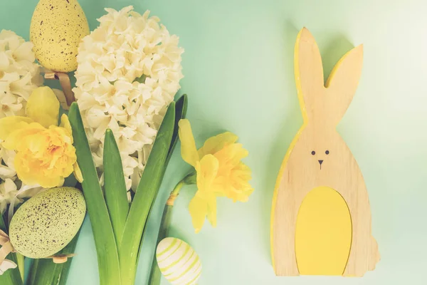 Easter scene with colored eggs — Stock Photo, Image