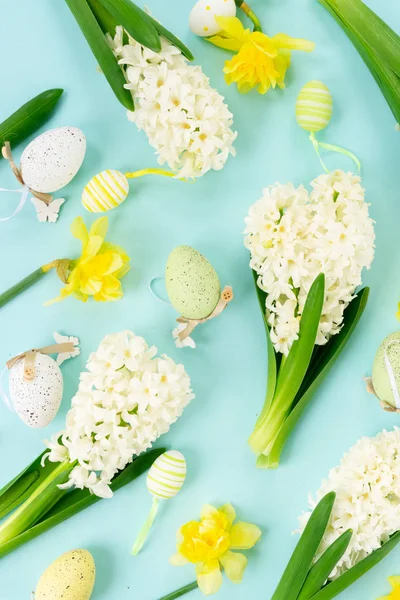 Easter scene with colored eggs — Stock Photo, Image