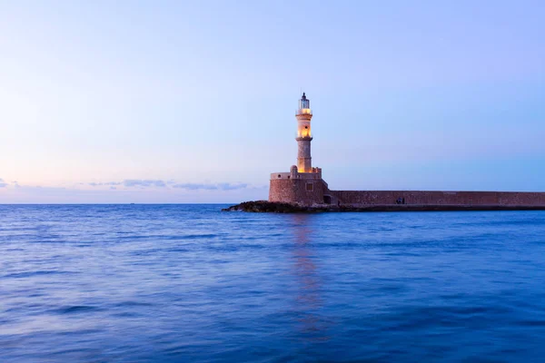 Maják chania, Kréta, Řecko — Stock fotografie