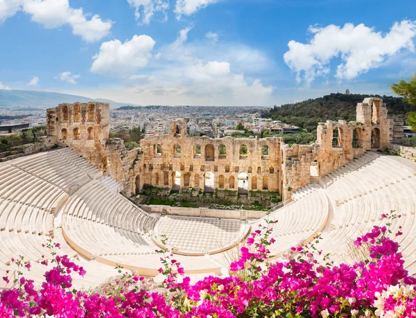 Anfiteatro Herodes Atticus de la Acrópolis, Atenas — Foto de Stock