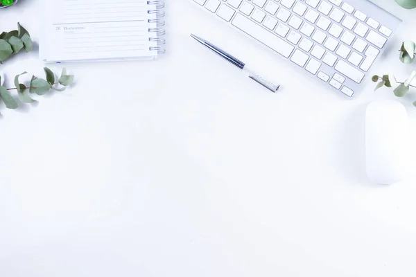 Flat lay home office workspace — Stock Photo, Image