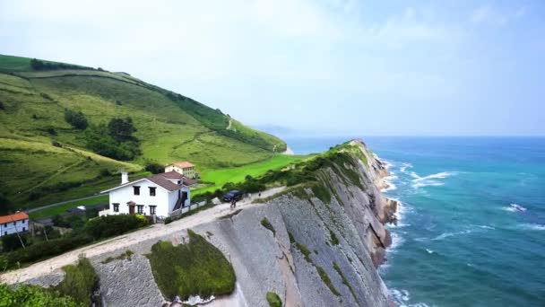 Wybrzeże Zumaia, Pais Vasco Hiszpania — Wideo stockowe