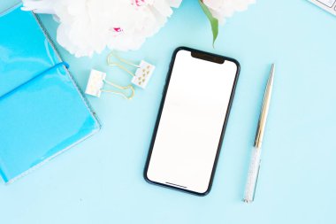 Ev ofis büro telefonu mavi ile