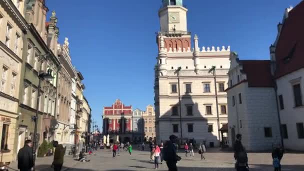 Old market square in Poznan, Poland — Stock Video