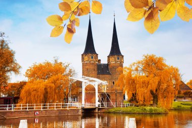 Klasik görünüm üzerinde eski delft, Hollanda